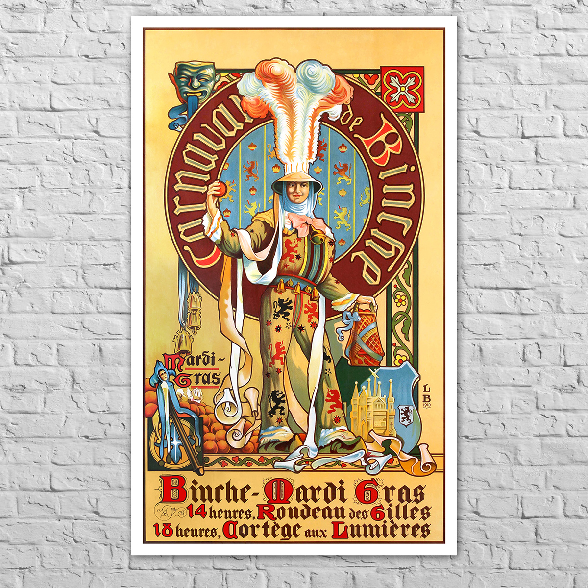 Плакат Carnaval de Binche, 1910