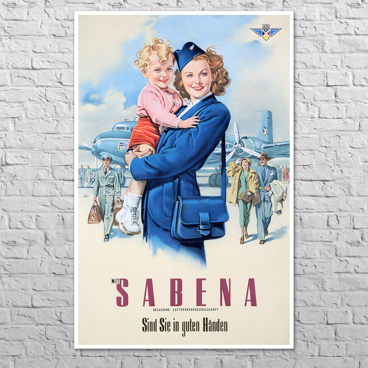 Плакат Sabena, 1950