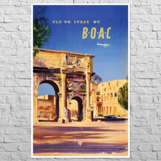 Плакат BOAC Fly to Italy, 1950s