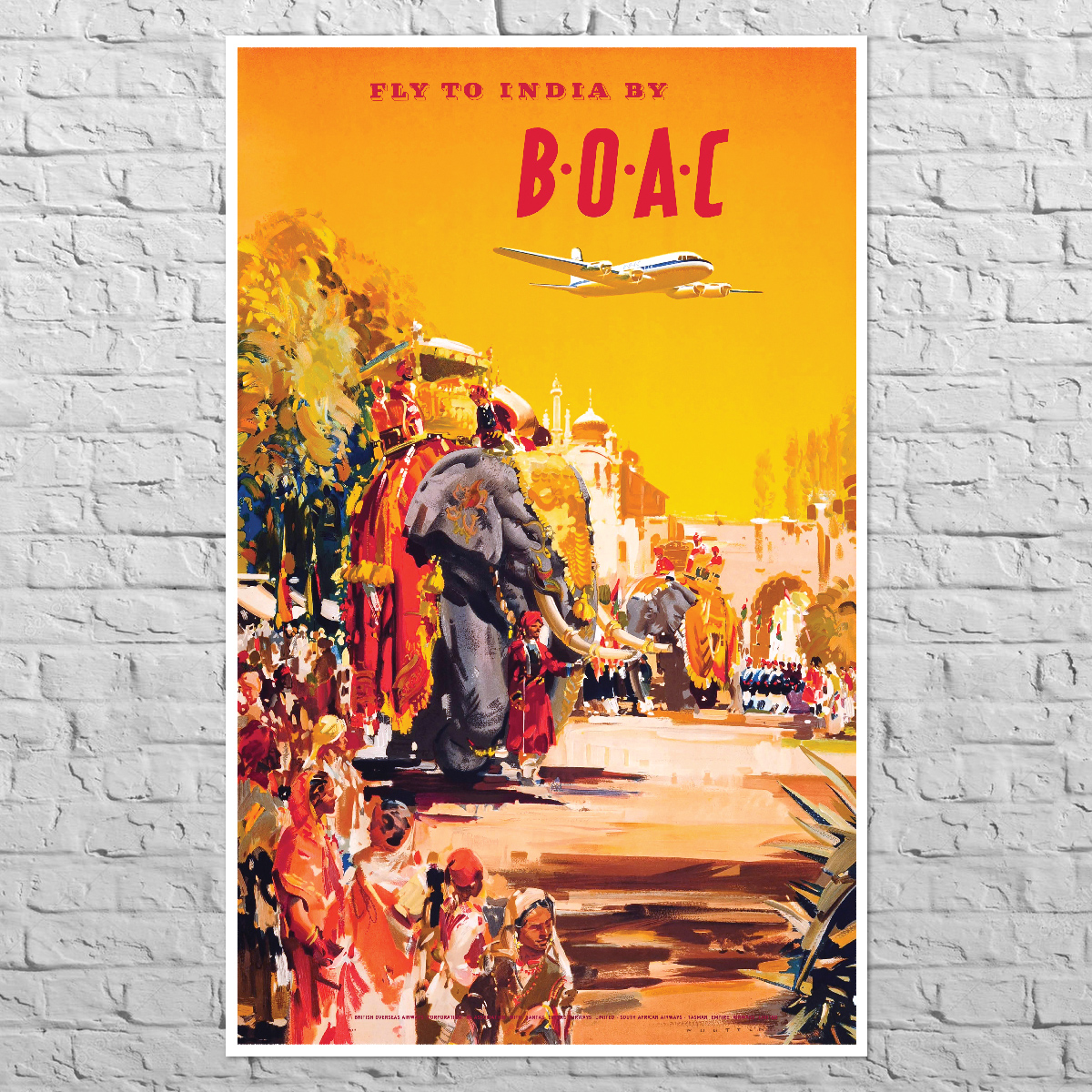 Плакат BOAC Fly to India, 1952