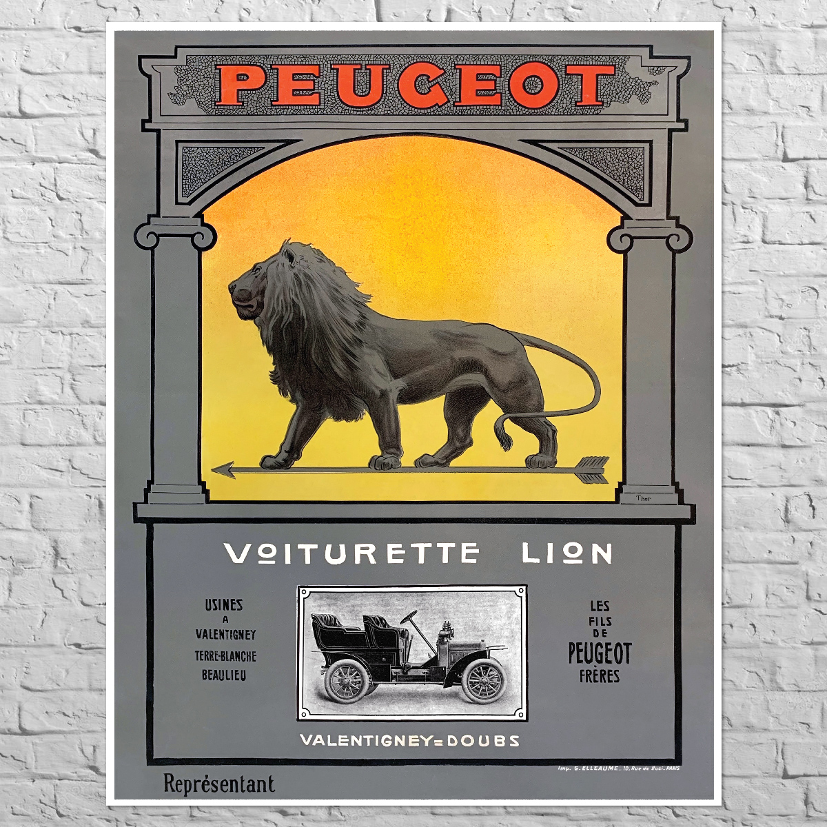 Плакат Peugeot, 1907