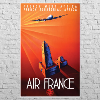 Плакат Air France West & Equatorial Africa, 1946