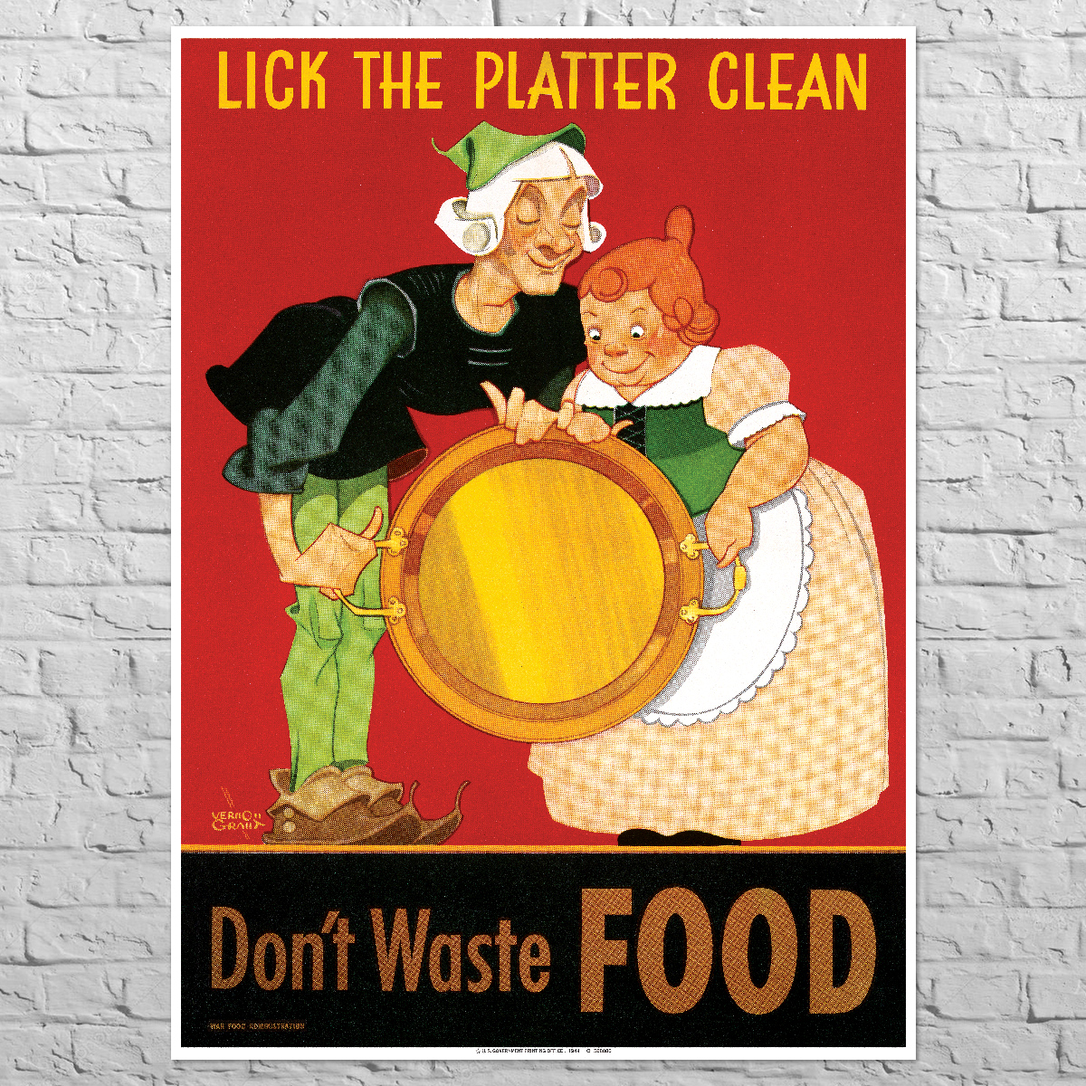 Плакат Don't waste food, 1944