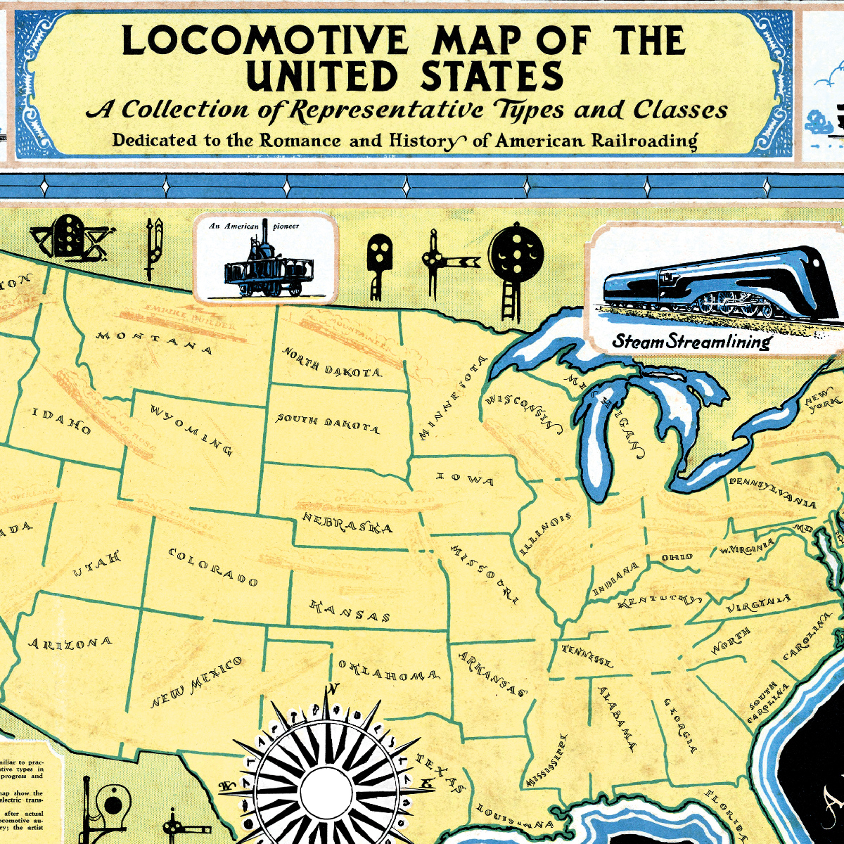 Локомотивна мапа США, 1935 - Зображення 3
