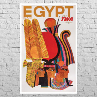 Плакат TWA Egypt 3 Pharaohs