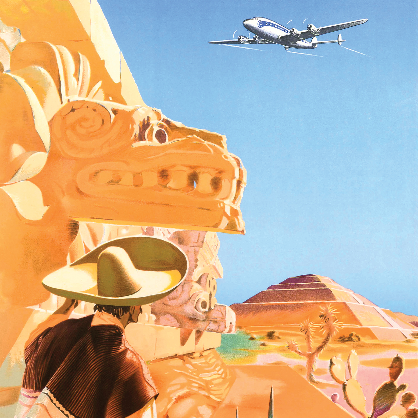 Плакат Air France Paris-Mexico, 1952 - Зображення 3