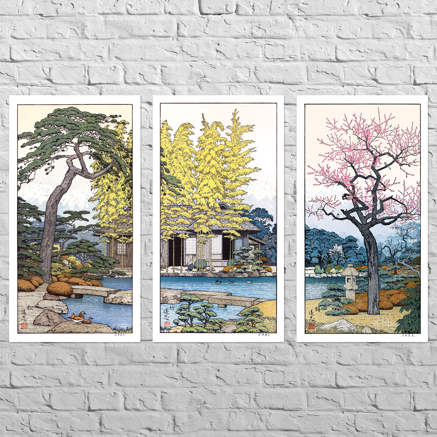 Triptych Friendly Garden
